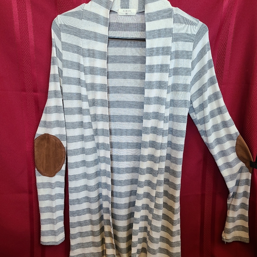 Always Me Cardigan With Elbow Patch.